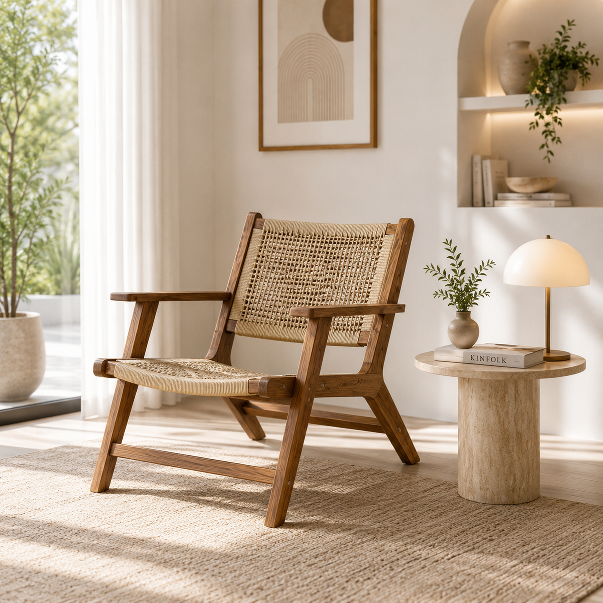 Wooden Woven Rope Armchair - Z-AC-016