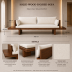 Solid Wood Sofa With Extended Side Shelves - Z-S-004