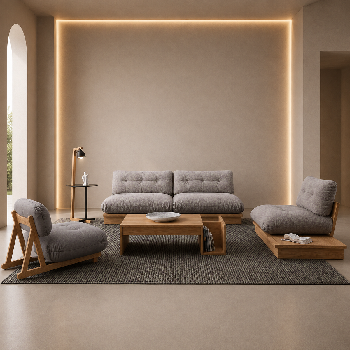 Japandi Style Single Sofa Set- Z-S-018
