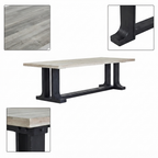 Rustic Modern Two-Tone Wooden Table - Z-DT-007