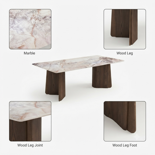 6-Seater Marble Dining Table-Z-DT-022