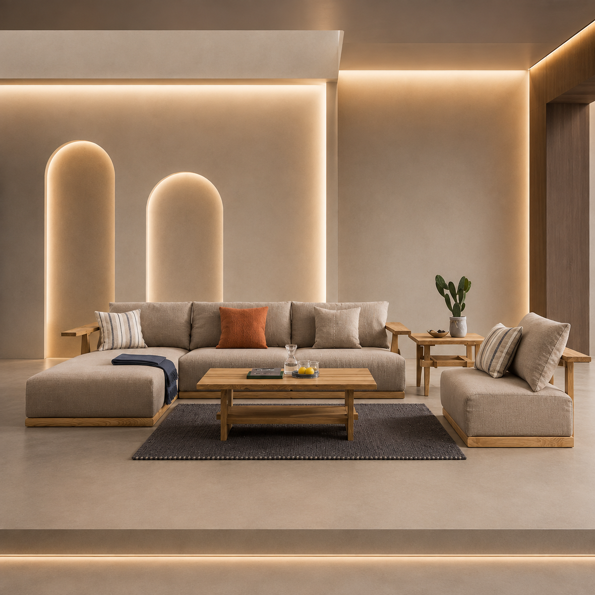 Wooden Modular Sectional Sofa Set - Z-S-003