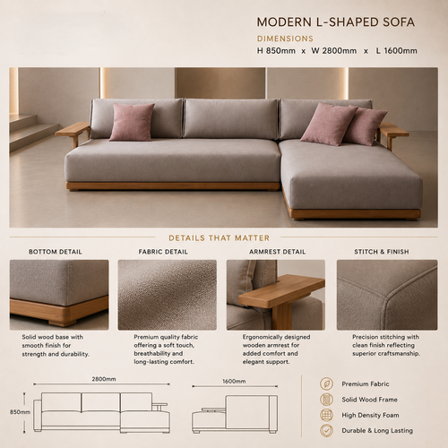 Contemporary 3‑Seater Fabric Sofa - Z-S-012