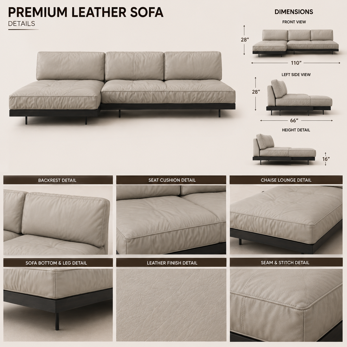 Modern L Shape Fabric Sofa - Z-S-022