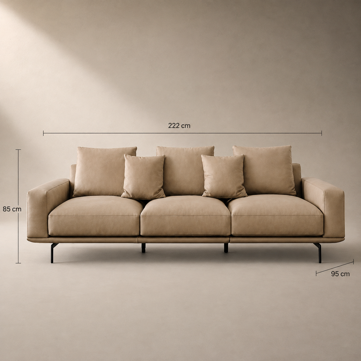 Luxury Full Genuine Leather 3-Seater Sofa - Z-S-014