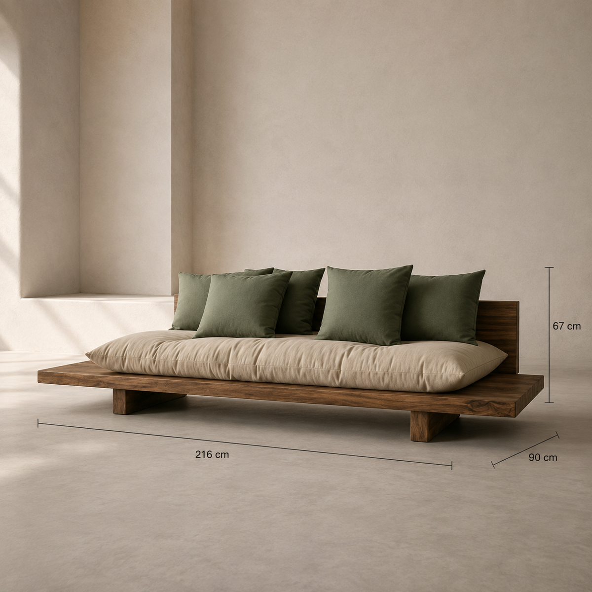Minimalist Solid Wooden Sofa - Z-S-002