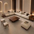L-Shaped Modular Fabric Sectional Sofa Set - Z-S-021