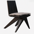 Modern Angular Frame with Wool Cushion Wooden Dining Chair -Z-DC-008
