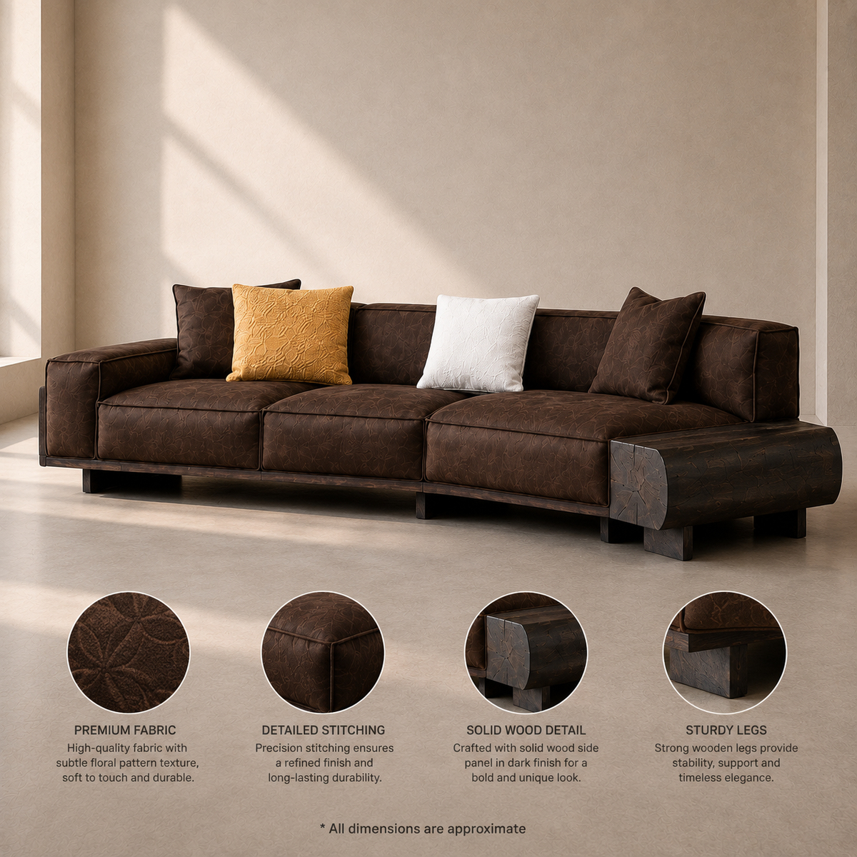 Fabric Sofa With Imported Russian Larch Solid Wood Frame- Z-S-007