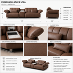 Half Leather Electric Recliner Sofa - Z-S-013