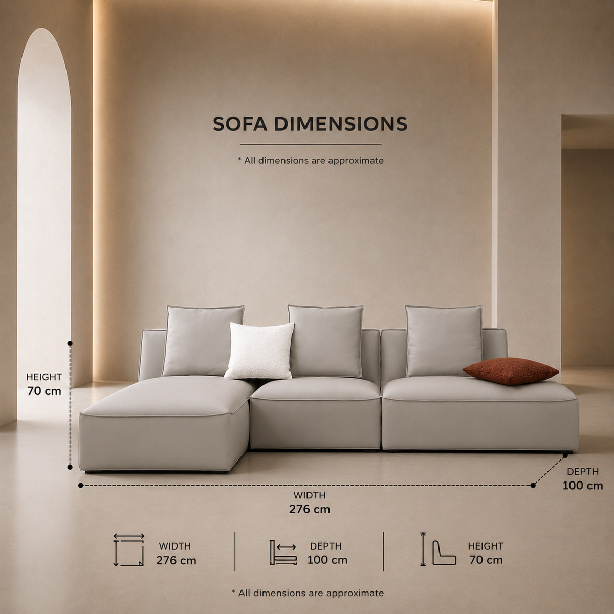 Contemporary L‑Shape Fabric Sofa - Z-S-015