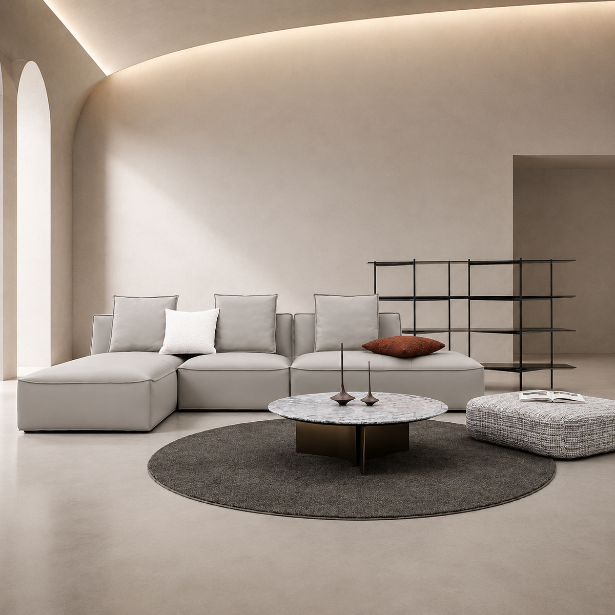 Contemporary L‑Shape Fabric Sofa - Z-S-015