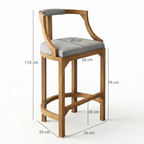 Wooden Bar Chair with Cushioned Seat -Z-BC-002