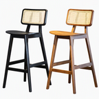 Wooden Bar Chair with Woven Cane Backrest-Z-BC-001