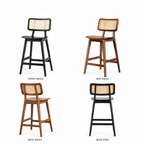 Wooden Bar Chair with Woven Cane Backrest-Z-BC-001