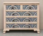 Hand‑Carved Wooden Sideboard With Floral Motif - Z-SV-002