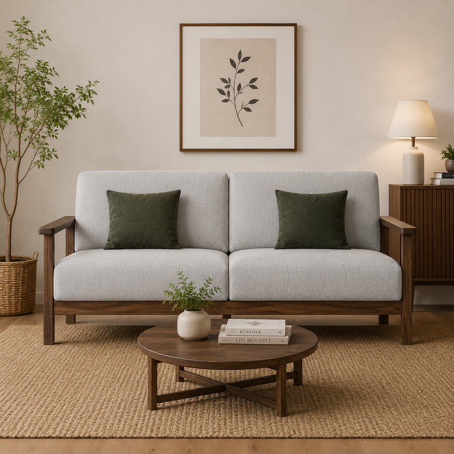 Wooden Frame Two‑Seater Sofa -Z-S-029