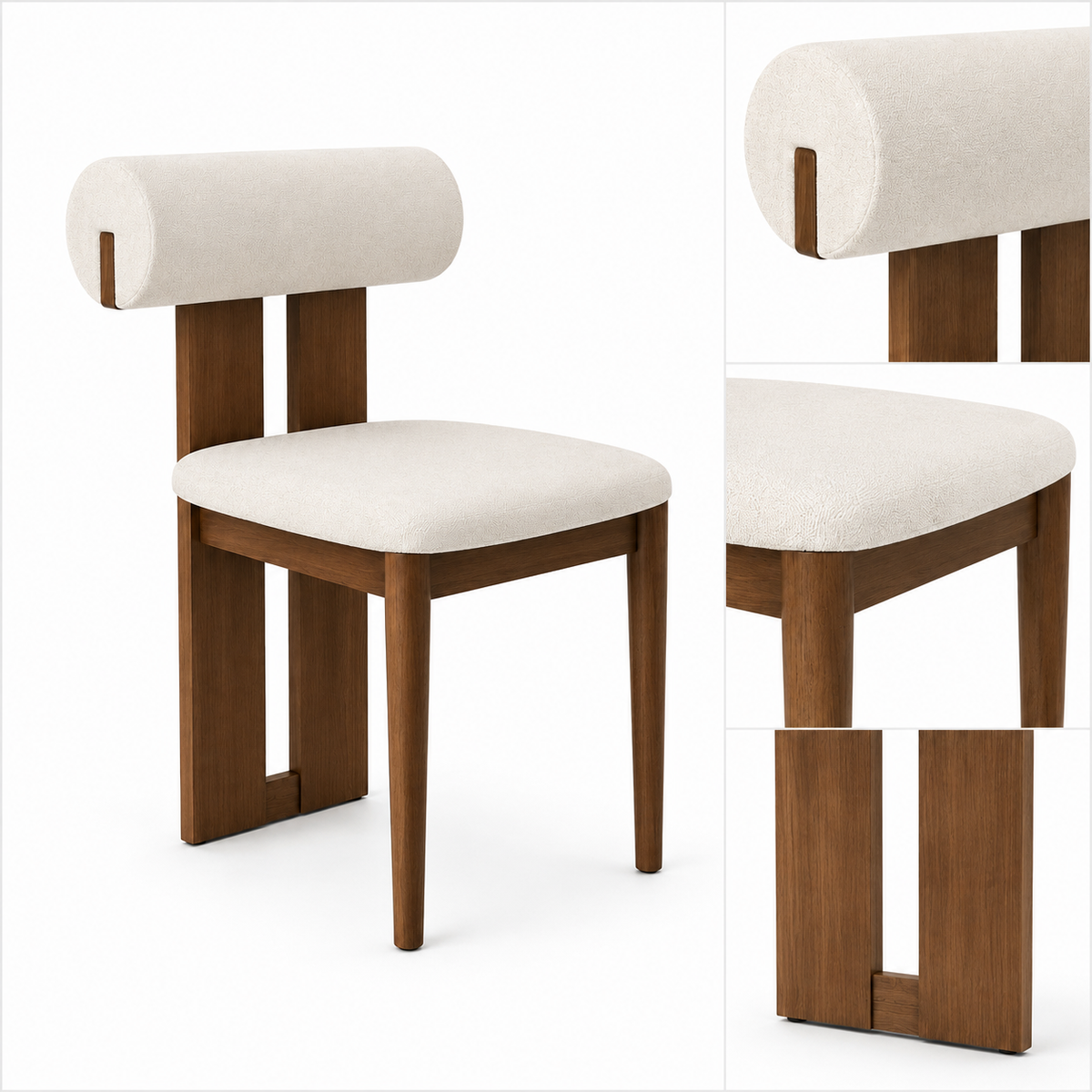 Minimalist Wood Frame with White Upholstery - Z-DC-006