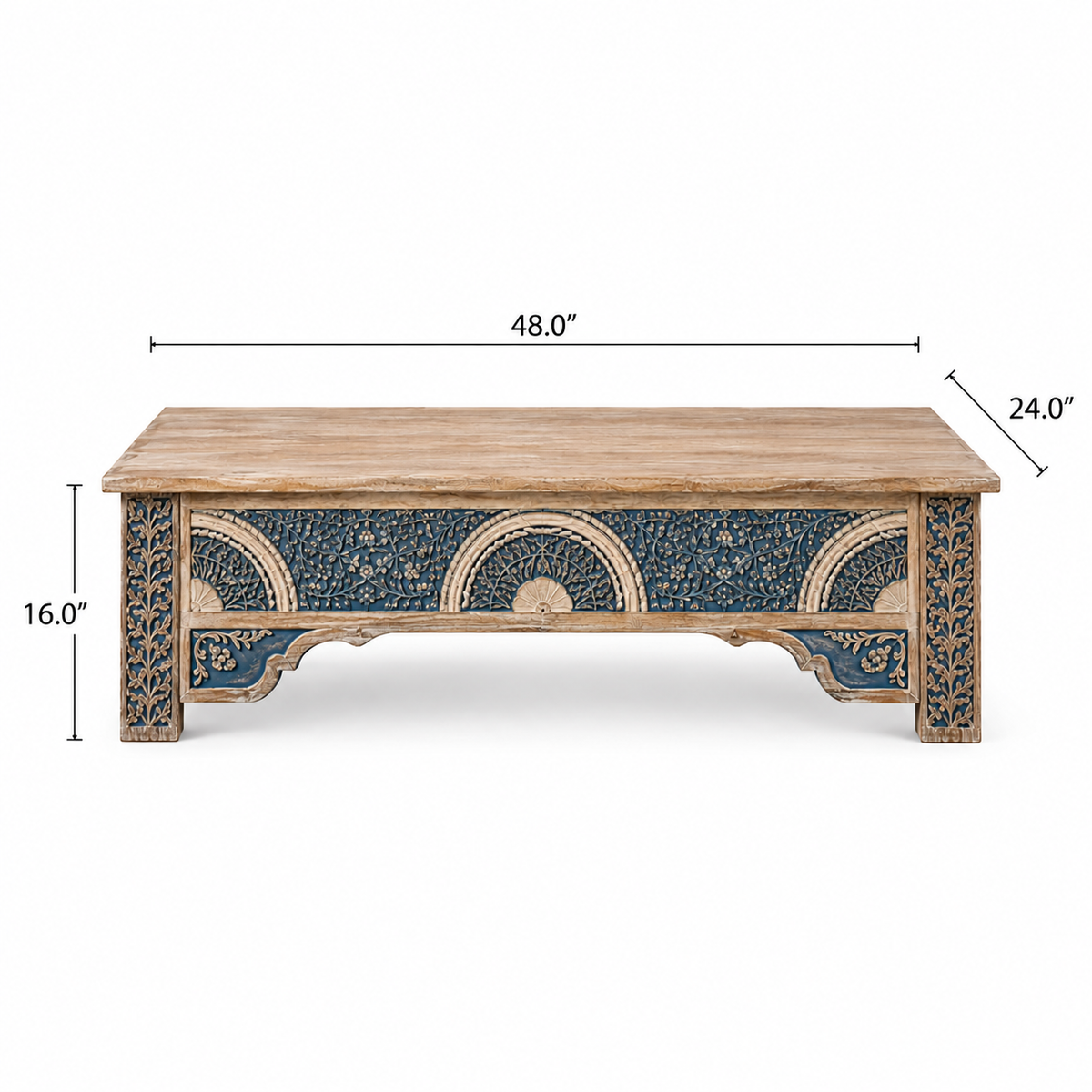 Hand-Carved Wooden Coffee Table - Z-CT-001