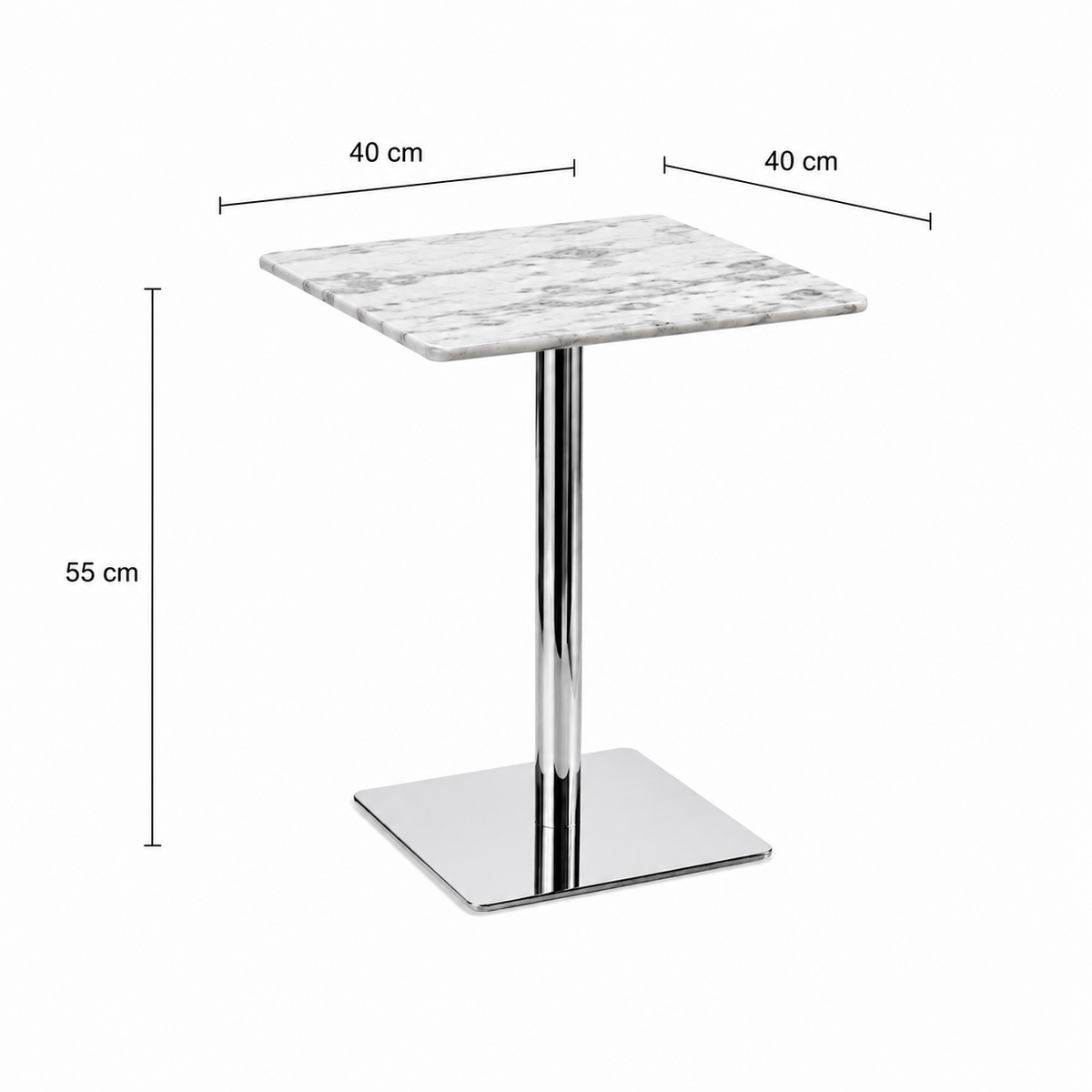 Marble Top Chrome Side Table - Z-ST-009