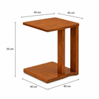 Solid Wood C-Shaped Side Table - Z-ST-008