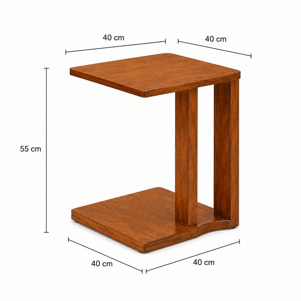 Solid Wood C-Shaped Side Table - Z-ST-008