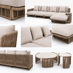 Outdoor Rope‑Weave Sectional Sofa Set -Z-ODF-002
