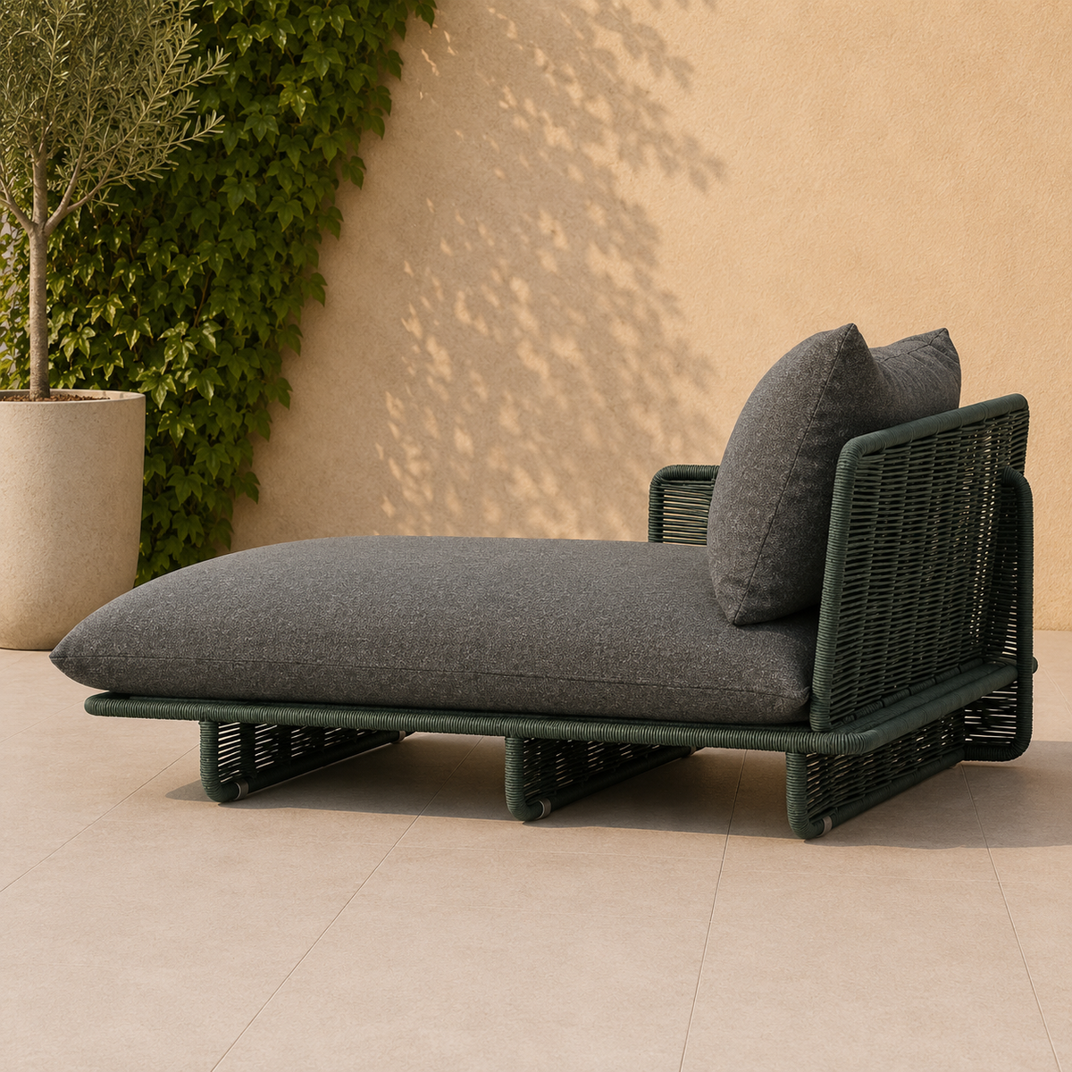 Modern Rope-Woven Outdoor Chaise Lounge -Z-ODF-006