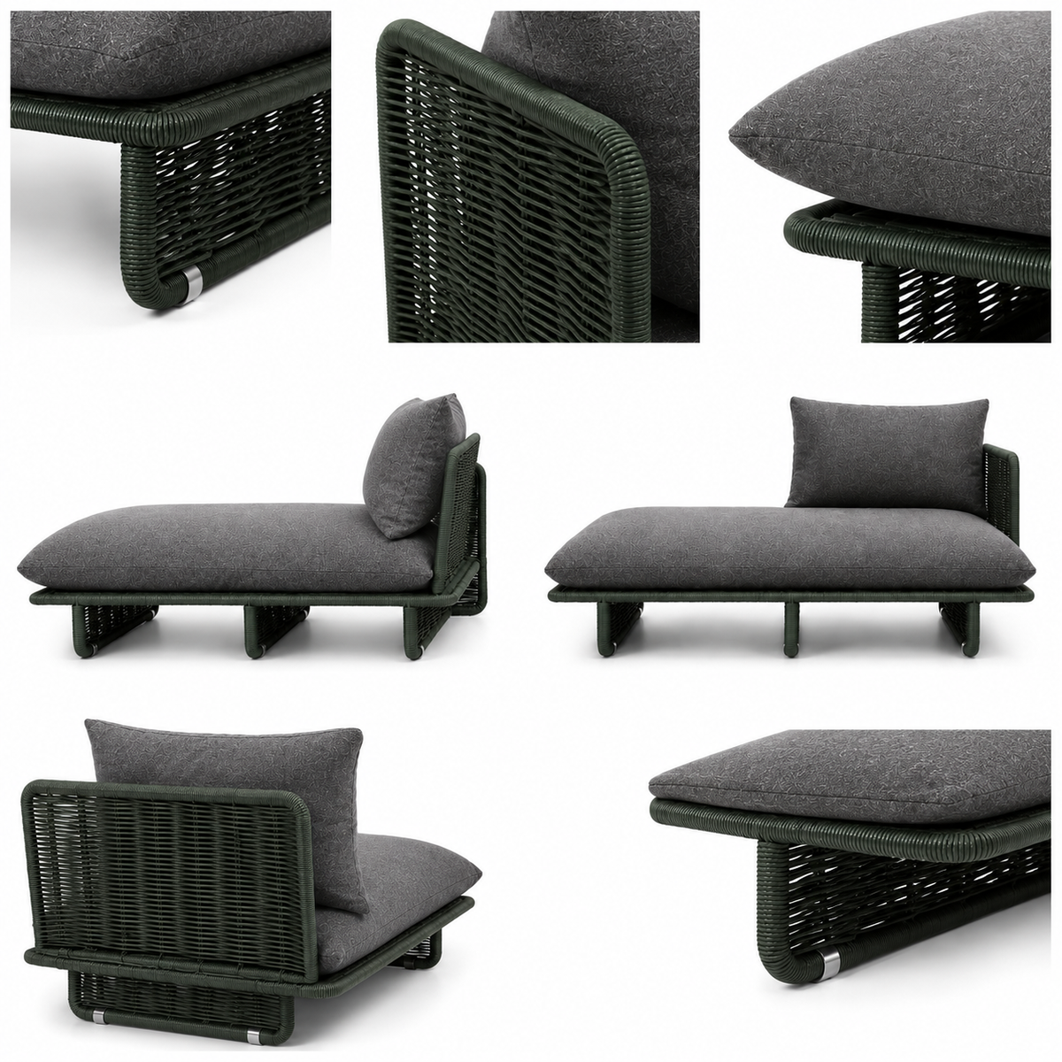 Modern Rope-Woven Outdoor Chaise Lounge -Z-ODF-006