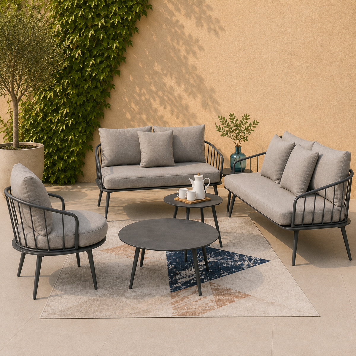 Contemporary Outdoor Patio Lounge Set -Z-ODF-007