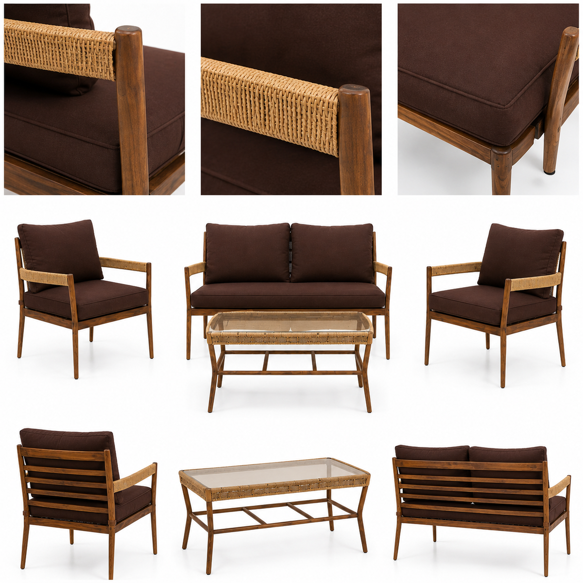 Natural Woven Outdoor Lounge Set -Z-ODF-008