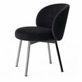 Modern Curved Bouclé Dining Chair with Solid Legs -Z-DC-018