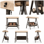Rattan-Style Outdoor Swing with Canopy - Z-ODF-012