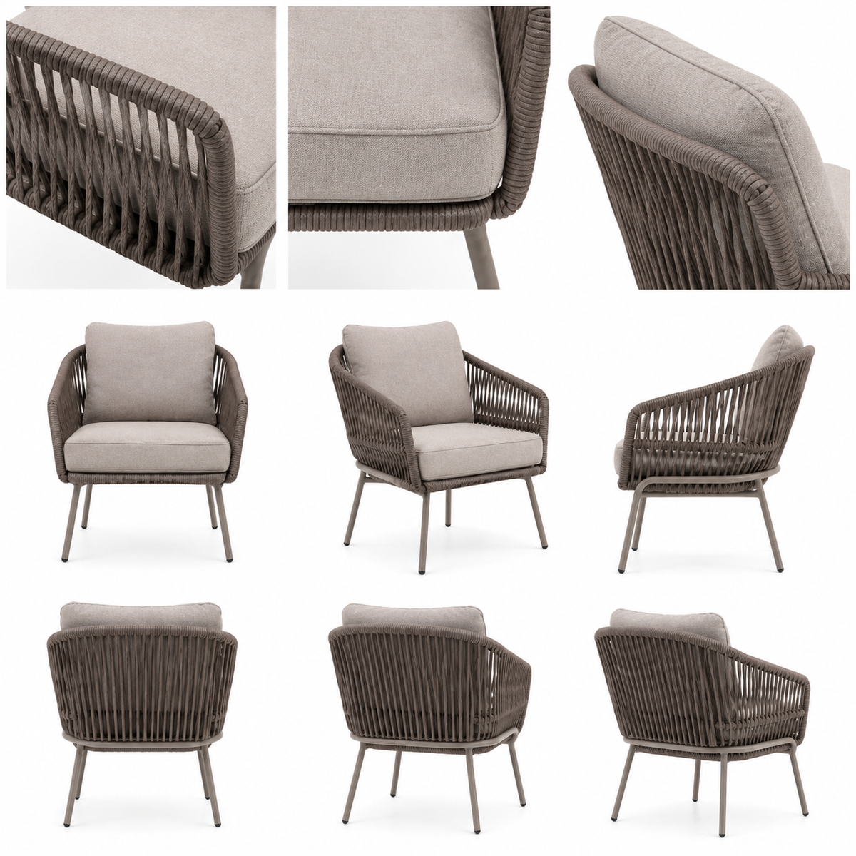 Contemporary Rope-Woven Outdoor Chair -Z-ODF-015