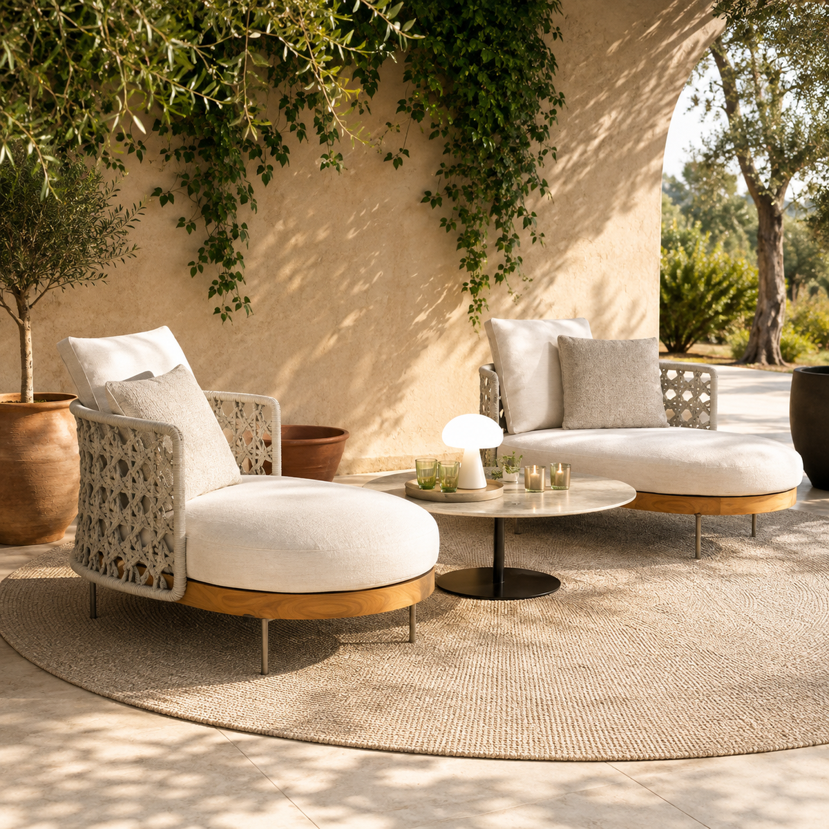 Contemporary Outdoor Chaise Lounge Set -Z-ODF-018