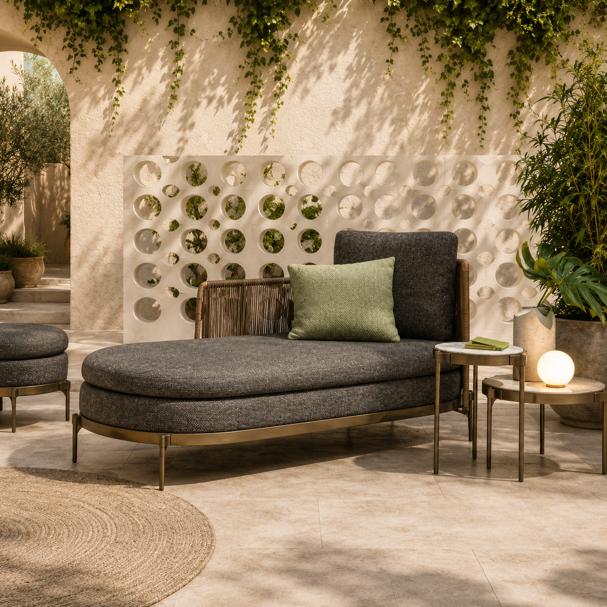Modern Upholstered Outdoor Chaise Lounge -Z-ODF-021