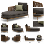 Modern Upholstered Outdoor Chaise Lounge -Z-ODF-021