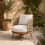 Contemporary Rope-Woven Lounge Chair Set -Z-ODF-023