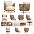 Contemporary Rope-Woven Lounge Chair Set -Z-ODF-023