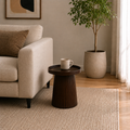 Fluted Pedestal Wood Side Table - Z-ST-006