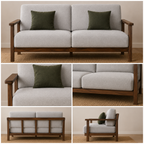 Wooden Frame Two‑Seater Sofa -Z-S-029