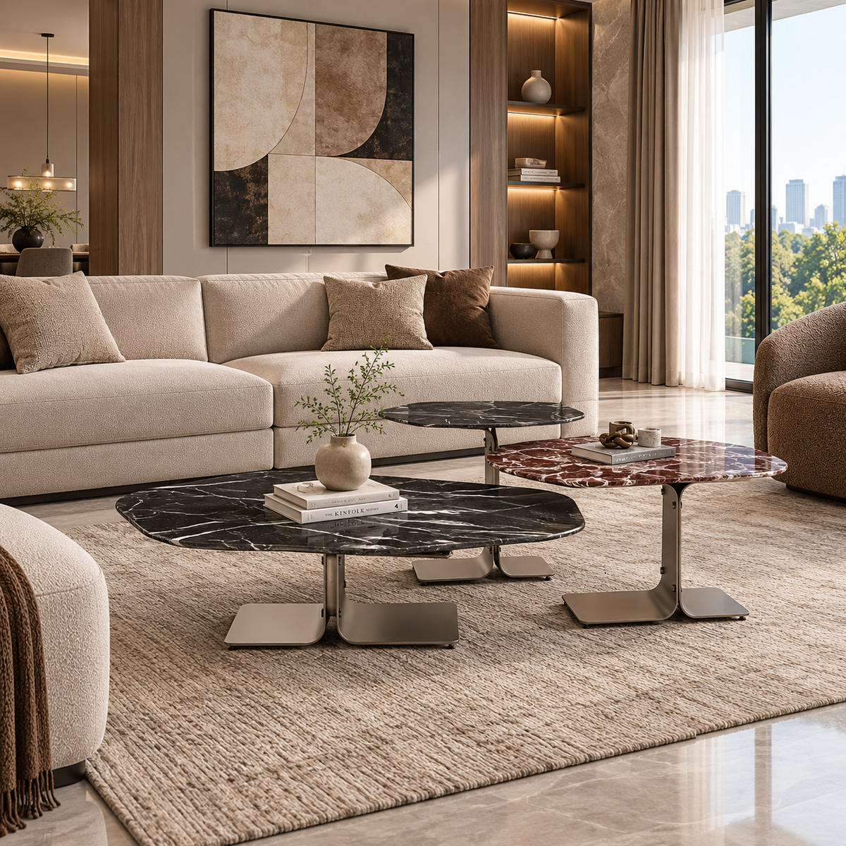 Elegant Marble Nesting Coffee Table Set - Z-CT-013