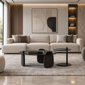 Modern Sculptural Black Coffee Table Set - Z-CT-005