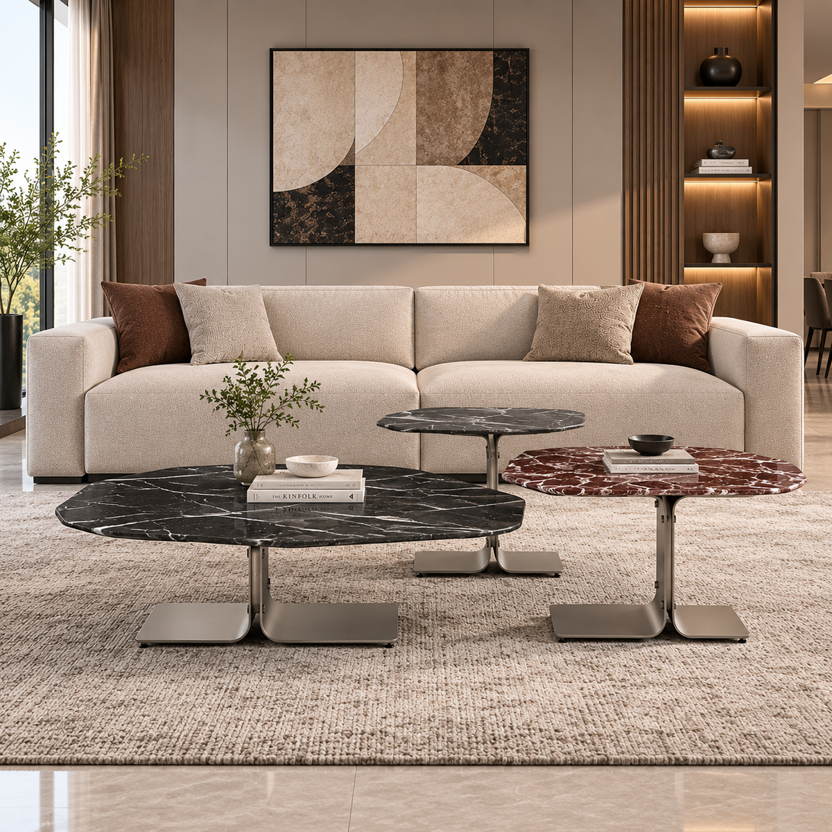 Elegant Marble Nesting Coffee Table Set - Z-CT-013