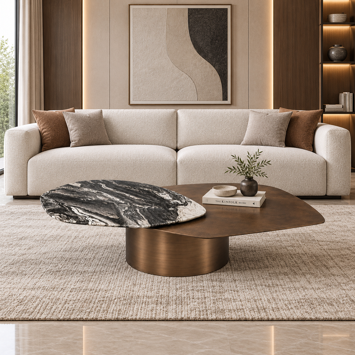 Dual‑Top Marble Coffee Table - Z-CT-028