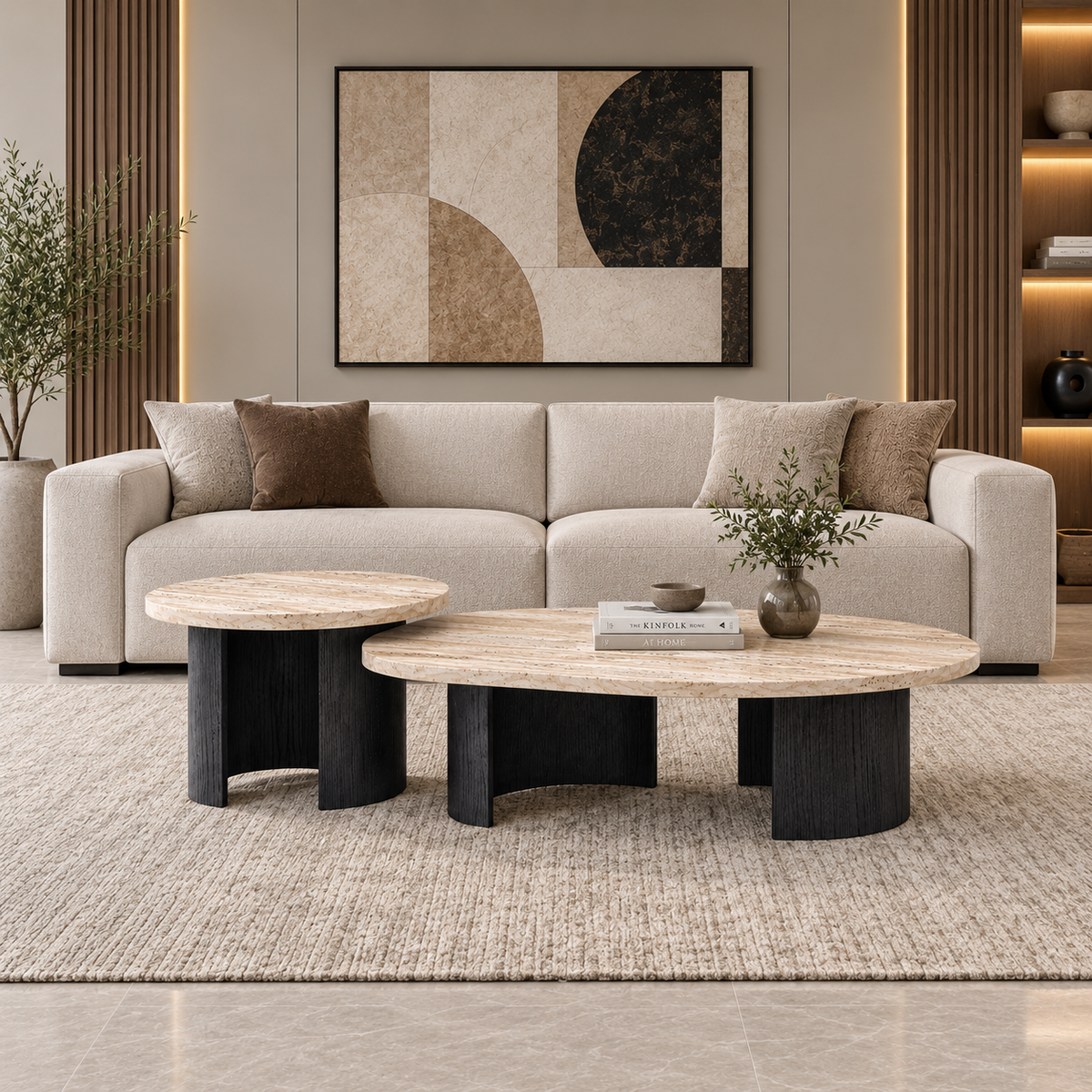 Travertine Nesting Coffee Table Set - Z-CT-003