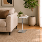 Marble Top Chrome Side Table - Z-ST-009