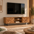 Chevron Wooden TV Unit -Z-TU-010