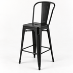 Metal Bar Stool with Wooden Seat -Z-BC-007