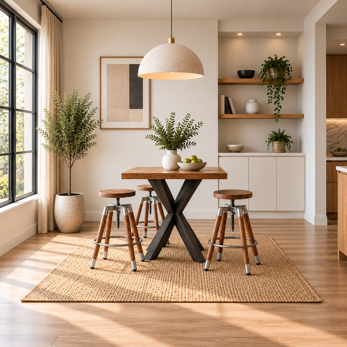 Sleek Wooden Bar Stool -Z-BC-003